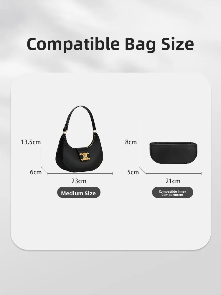 

Внутренняя сумка из нейлона среднего размера для сумки Ava Moon, органайзер для хранения сумок, чистый цвет, универсальный домашний...