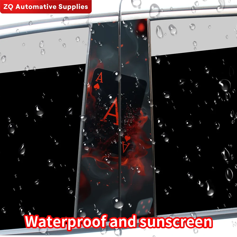 Creative Poker Car Stickers Waterproof Auto B Pillar Decor Cover Scratches Durable Car Doors Pillar Vinyl Decals Vehicle Decors - Image 4