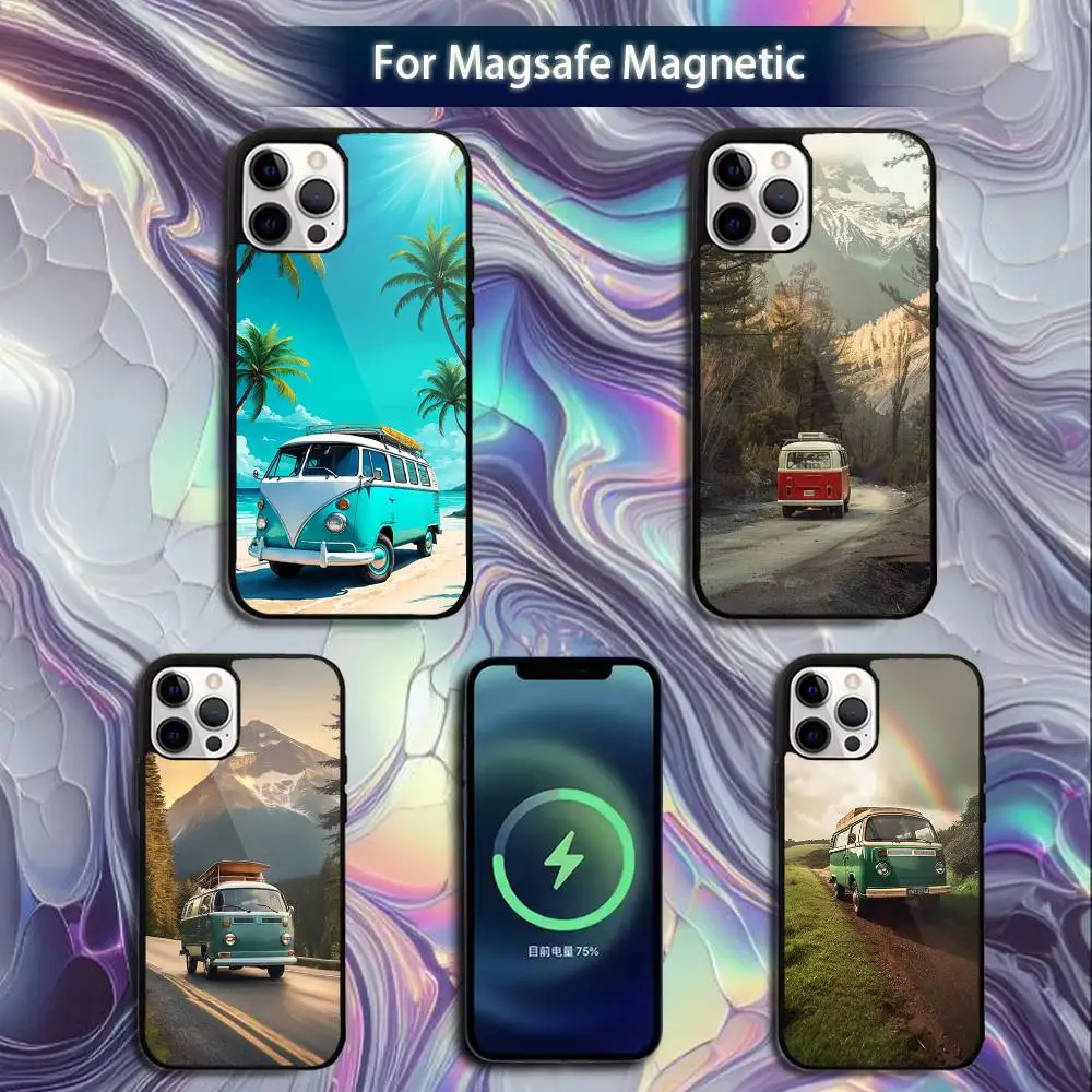 

Combi Van Surf Art Phone Case For iPhone 16e,16,15,14,13,12,11,Plus,Pro,Max,Mini Magsafe Magnetic Wireless Charging