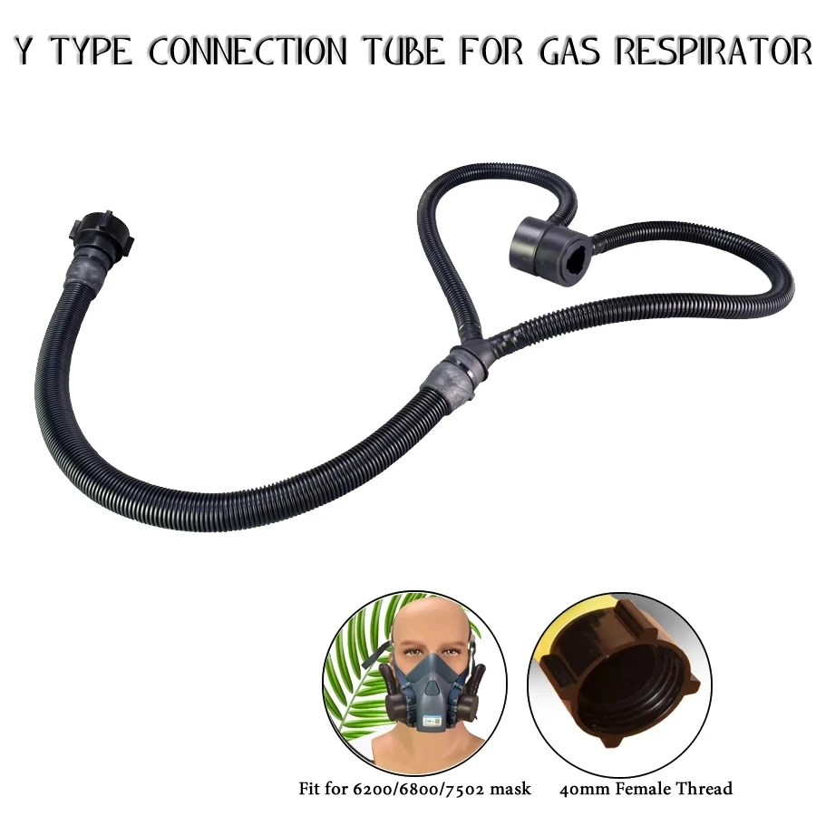 Model Y-Type 40mm Universal Breathing Tube Connectable Gas Mask Hose Breathing Pipe For 6200/7502/6800 Filter Canister Adapter