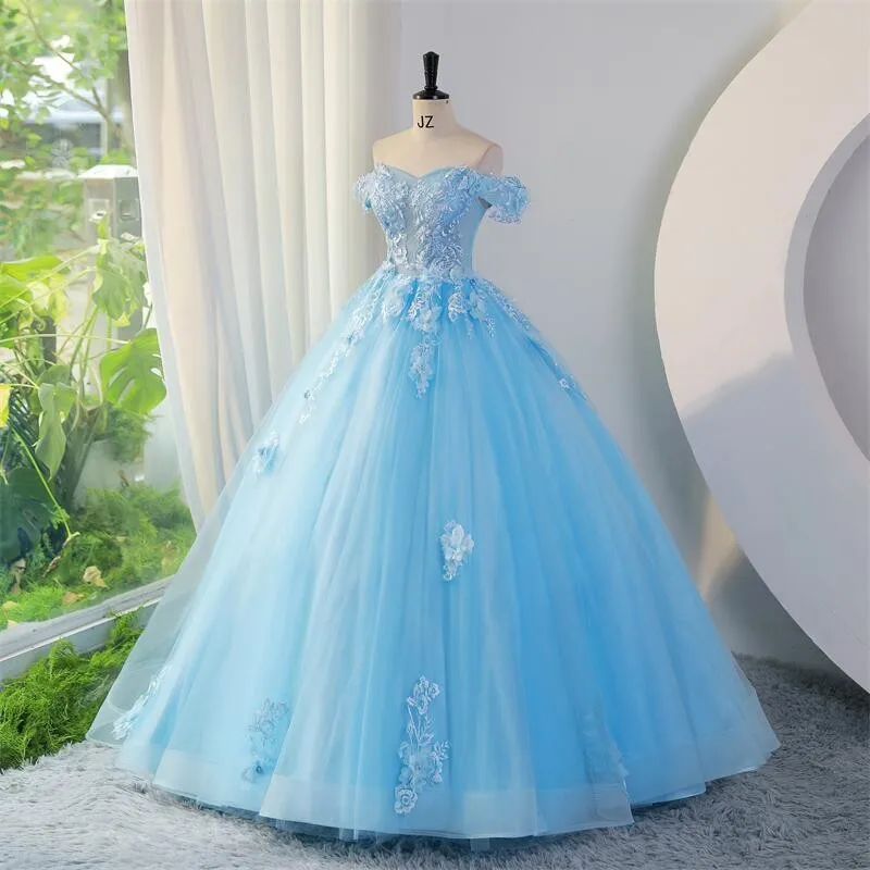 Ashley Gloria Summer New 2023 Quinceanera Dresses Sweet Off The Shoulder Party Dress Classic Lace Ball Gown Plus Size Prom Dress