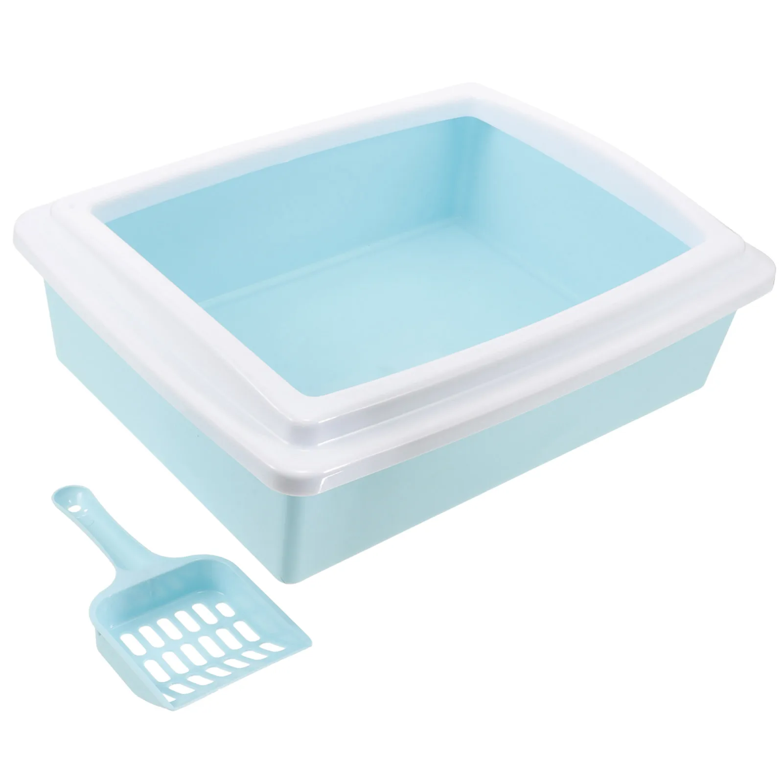 

Open Top Cat Box With Scoop Large Space Odor Control Litter Tray For Cats Small Animals Easy Cleaning Durable Pp Material Pet