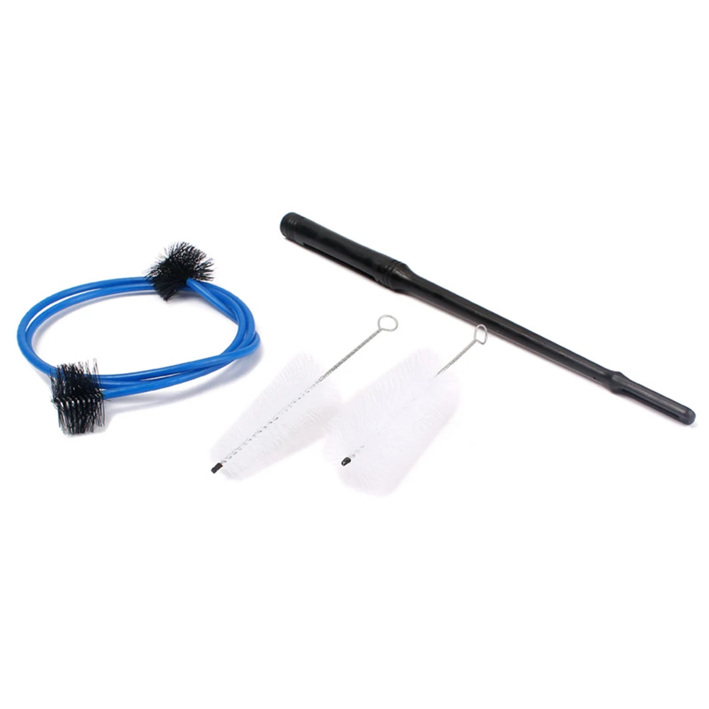 

4Pcs Trumpet Cleaning Kit Small Horn Care Set Flexible Snake Brush for Tight Bends and Slides Cleaning Rod Included Blue