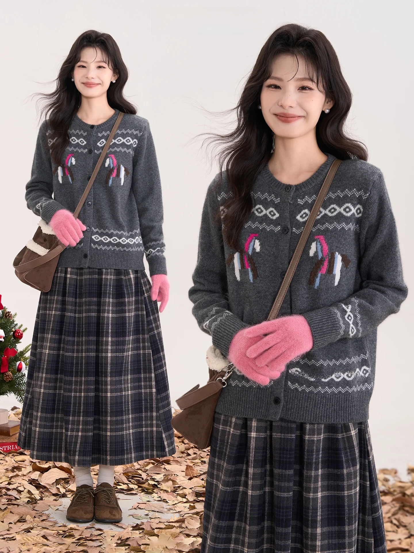 

Luy Knitted Cardigan Sweater Women's Casual Sle round Ne Long Sve Thiened Knitwear Pure E-commerce