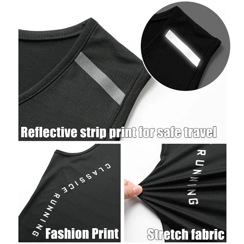 CHRLCK Men's Running Vest Quick Drying Gym Tank top Men Fitness Sleeveless Shirt Male Mesh Breathable Fitness Sports Vest image 5