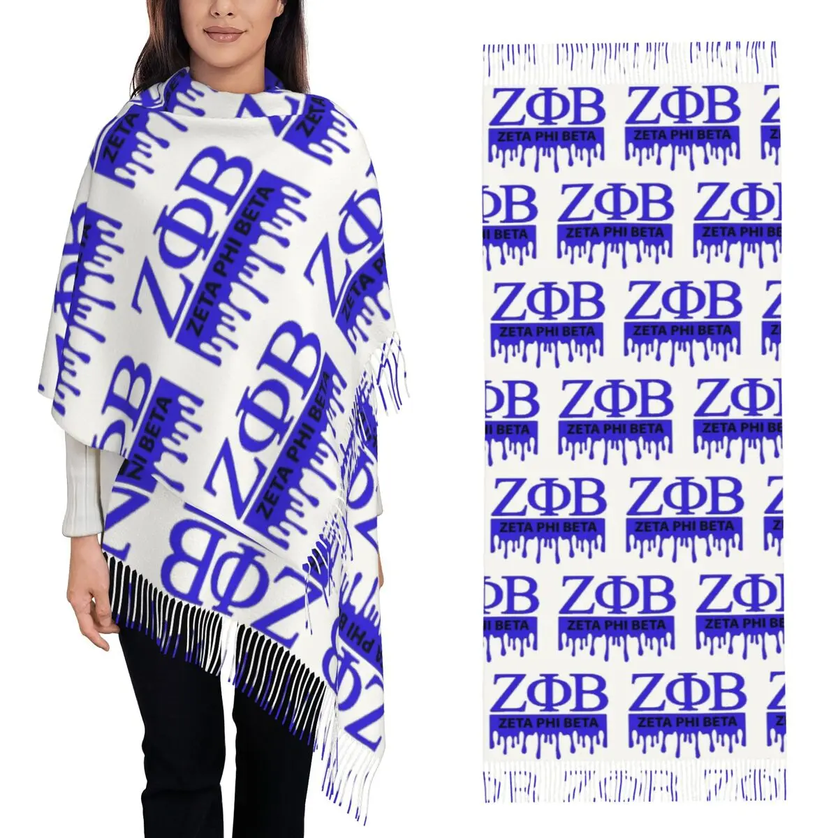 

Zeta Phi Beta, греческий шарф с буквой 1920, ZOB, шарфы с кисточками, женские мягкие теплые шали и накидки, большая осенне-зимняя шаль