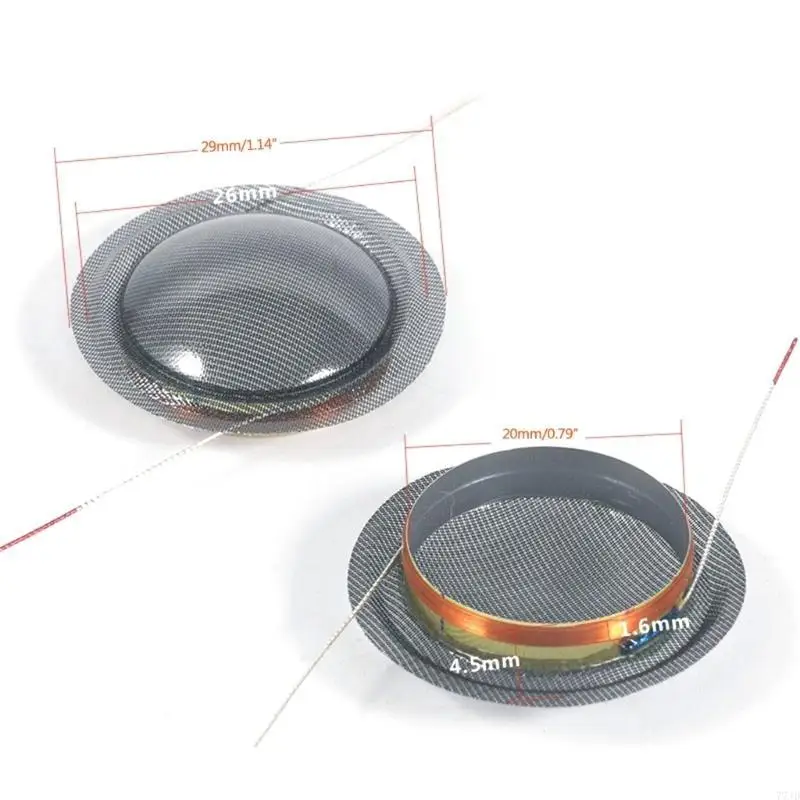 77JD 2Pcs 20.4mm High Voice Coil Diaphragm Tweeter Horn Driver 25 Treble Film