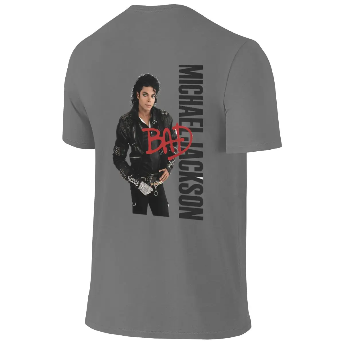 King Of Pop Red Vintage Portrait Fan Art American Retro Reversible T-shirt Korean Style Lazy Versatile Inner Layer Short Sleeve