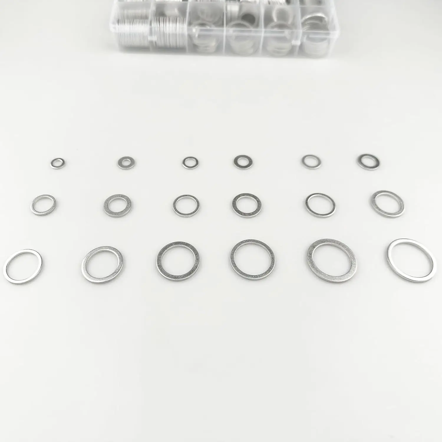 570Pcs 18 Sizes Drain Plug Gasket Assortment Kit Oil Pressure Washer Aluminum Crush Washer Set