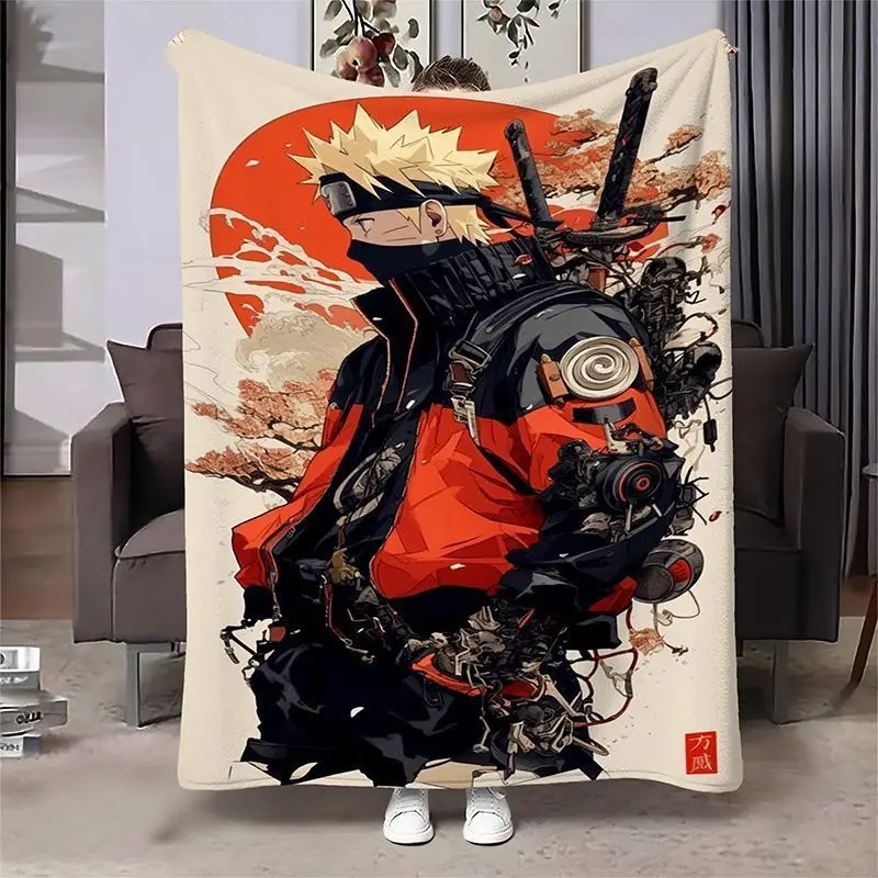 NARUTO Uzumaki Naruto Uchiha Sasuke Klimaanlagen-Decke für das zweite Schlafzimmer, kreative Cartoon-bedruckte Nickerchendecke, Weihnachtsgeschenk – Detail 7
