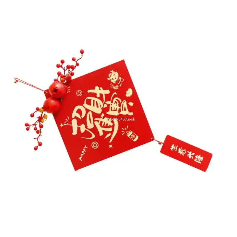 2024 New Year Ornament Create Festive Atmospheres with this Blessing Fu Pendant Good Luck Hangings Holiday Party Supply