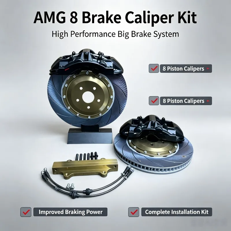 26 StyleRacing AMG8 Brake Caliper Kit 380/400mm Brake Disc Universal 8 Piston For GLS X166/X167 GLS63 AMG GLS450/500 GLE W166/W1