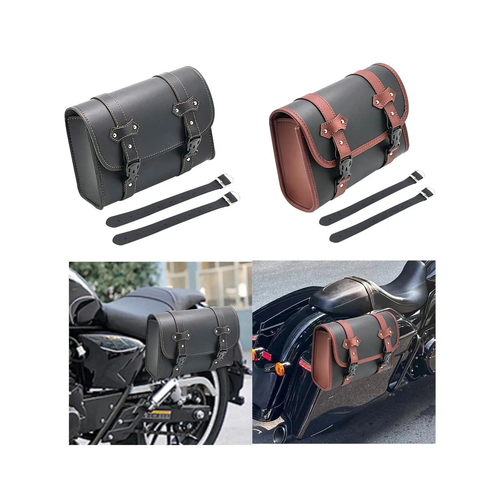 Motorcycle Sissy Bar Bag Travel Accessory Pouch Durable Saddlebag Storage Universal for Touring Rides
