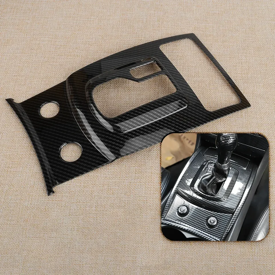 Black Carbon Fiber Style Automatic Gear Shift Panel Cover Trim ABS Fit for Infiniti G37 Sedan 2010 2011 2012 2013 LHD