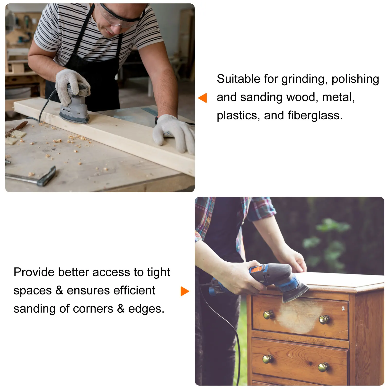 320/400/600/800/1000/1200 Grits 80mm Aluminum Oxide Triangular Sandpapers