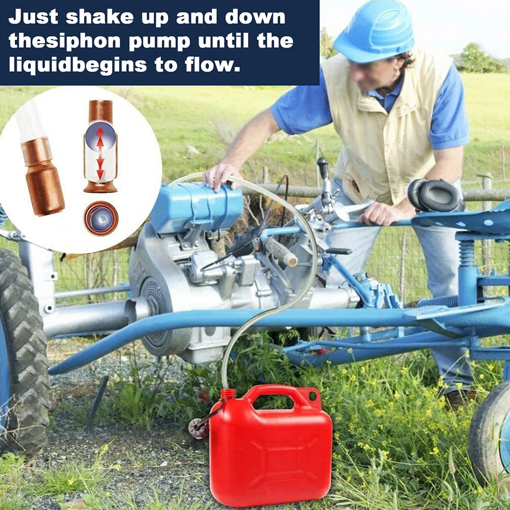 

2M Safety Self Priming Copper Siphon Connector Siphon Jiggler Hose Set For Fuel Oil Water Pump Priming Supplies