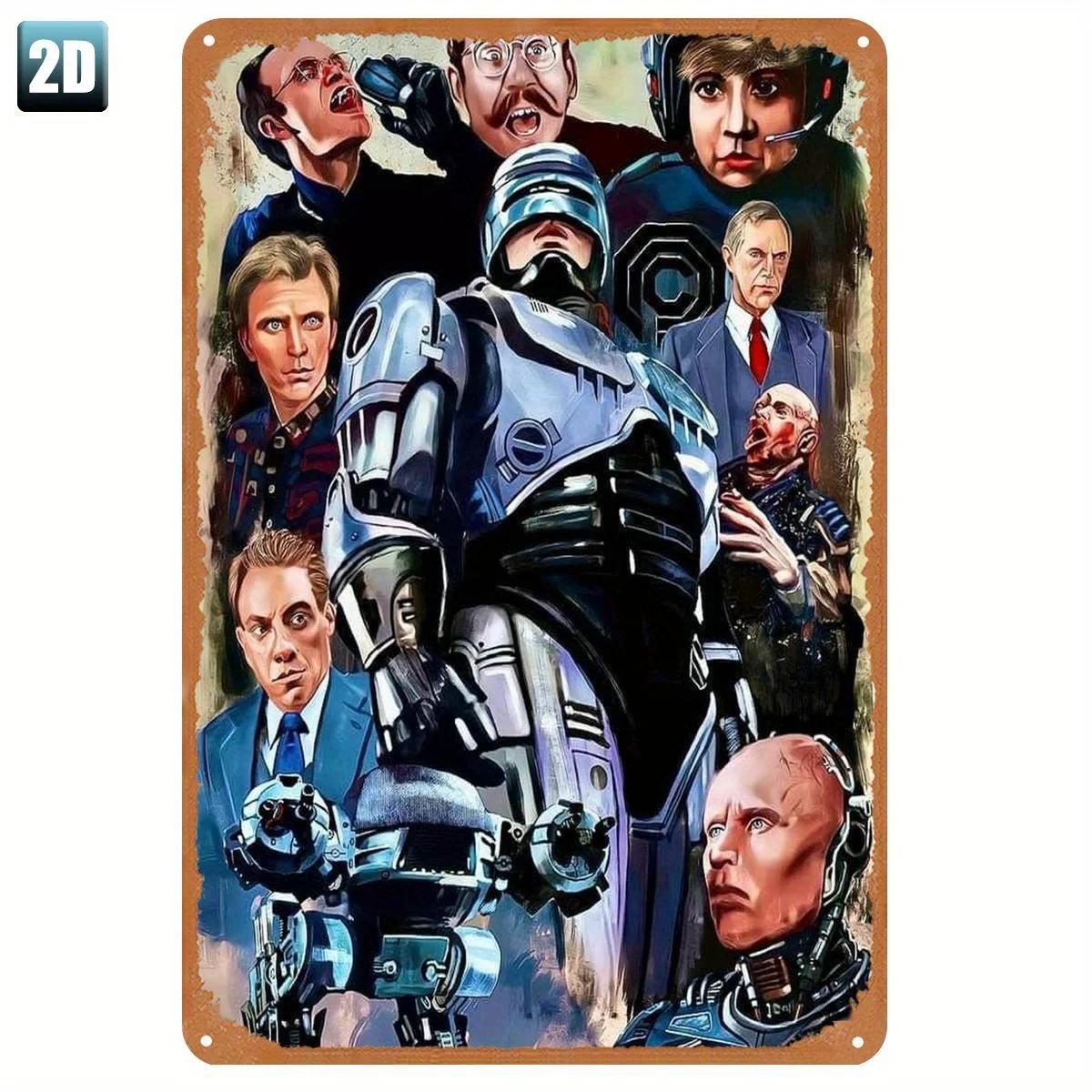 RoboCop Movie Poster Metal Tin Sign - Vintage Retro Art Print Wall Decor () Durable Tinplate for Home, Bar, Garage Clas