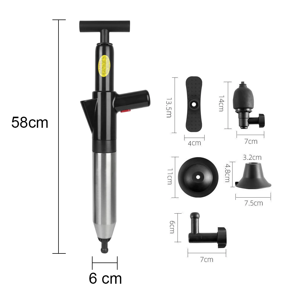 Air Drain Blaster Sewer Pipe Unblocker High Pressure Drain Plunger Toilet Plunger Dredge Clog Remover