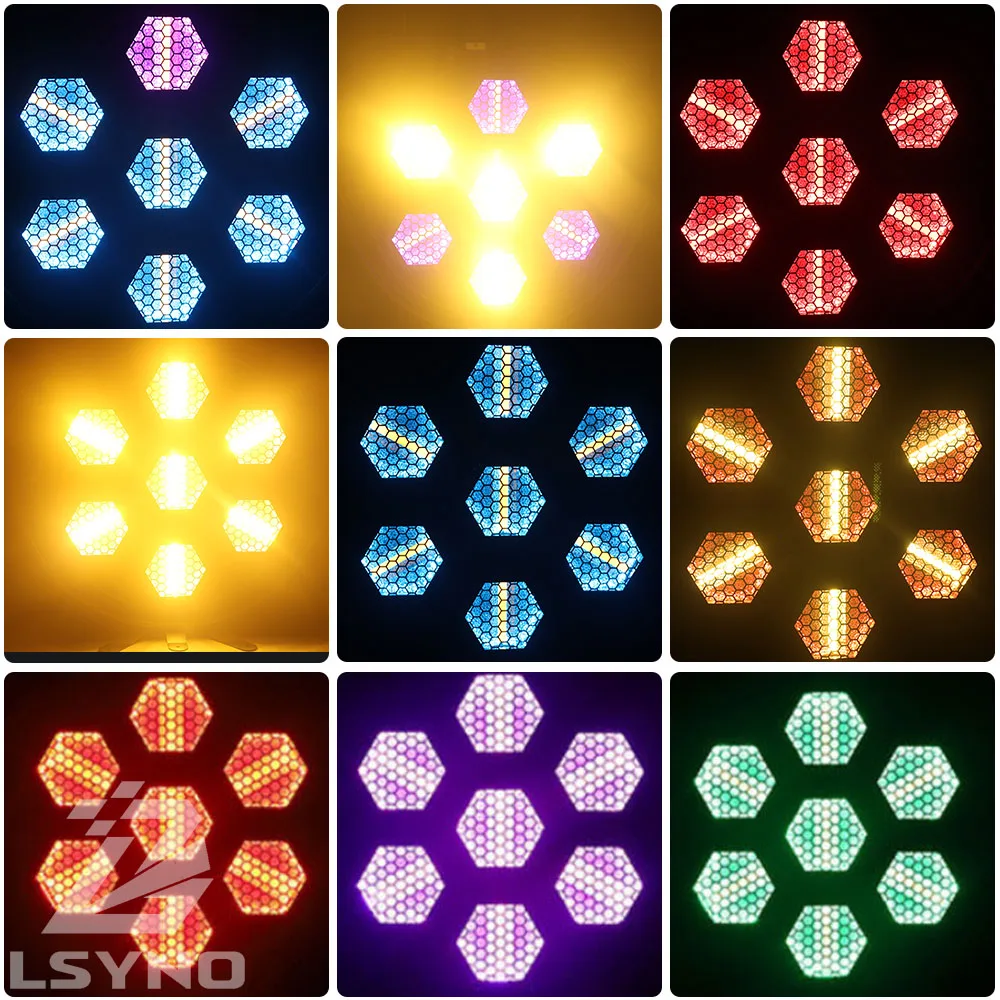 DJ 7X50W Stage Retro Lighting DMX512 LED Linear Vintage Light RGBW Golden COB Par Lights For Wedding Club Events Live Show Disco