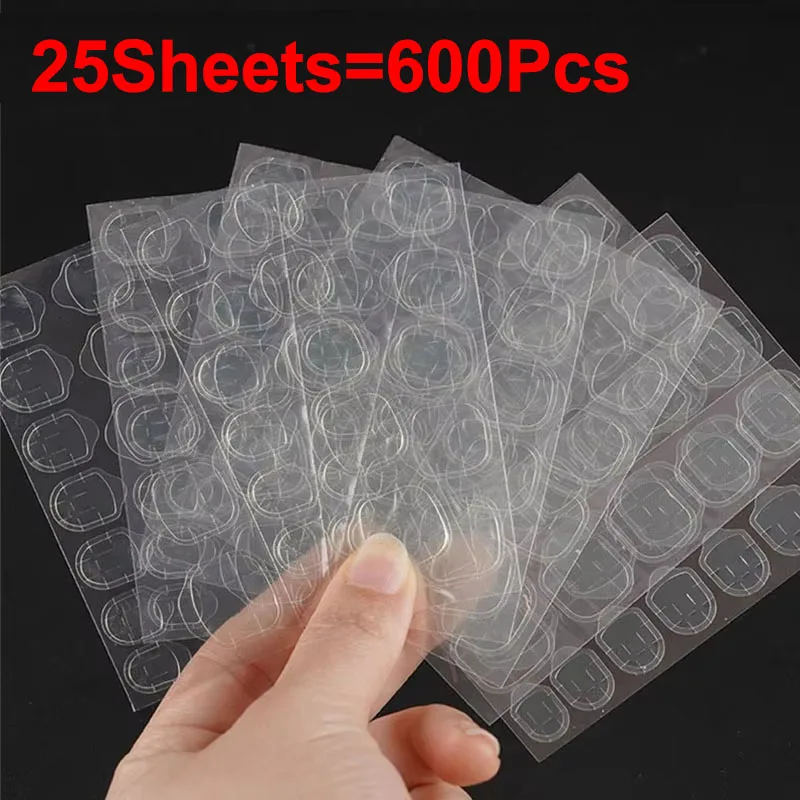 Neu 600 Stück Doppelseitige Klebe-Nagelaufkleber Nail Art Sticker Selbstklebende Jelly-Kunstnägel GDJ01