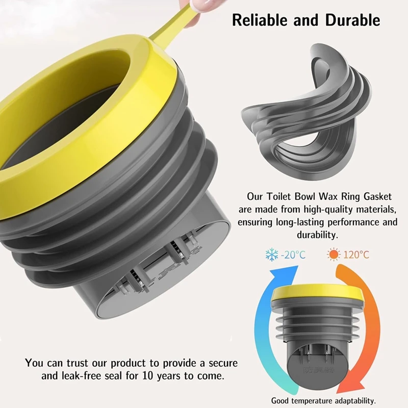 Toilet Flanges Wax Rings With Prevent Backflow Valve - Thick Wax Bowl Ring Fits 3.2-4 Inch Waste Lines Easy Installation