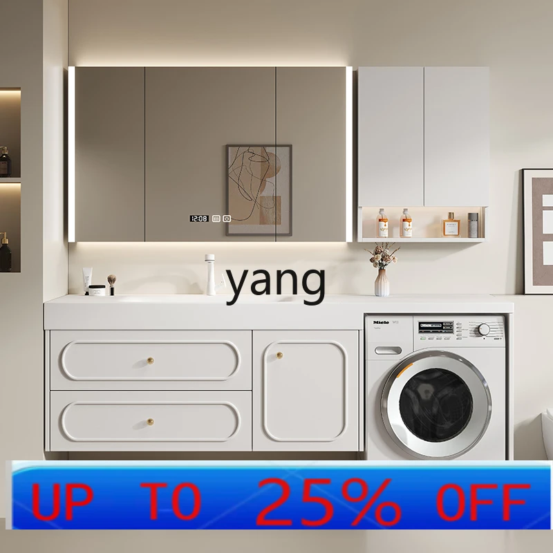lmm balcony washing machine integrated cabinet combination rock slab ceramic seamless washbasin washboard bathroom cabinet