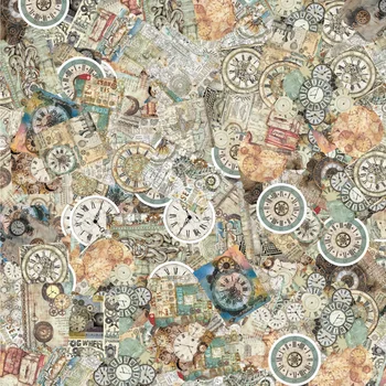 46 قطعة ساعة خمر ريترو ستايل بولي كلوريد الفينيل ملصق الديكور دفتر زجاجة ماء قضية الهاتف المحمول لعبة كلاسيكية القرطاسية ملصق مائي ذاتي الصنع