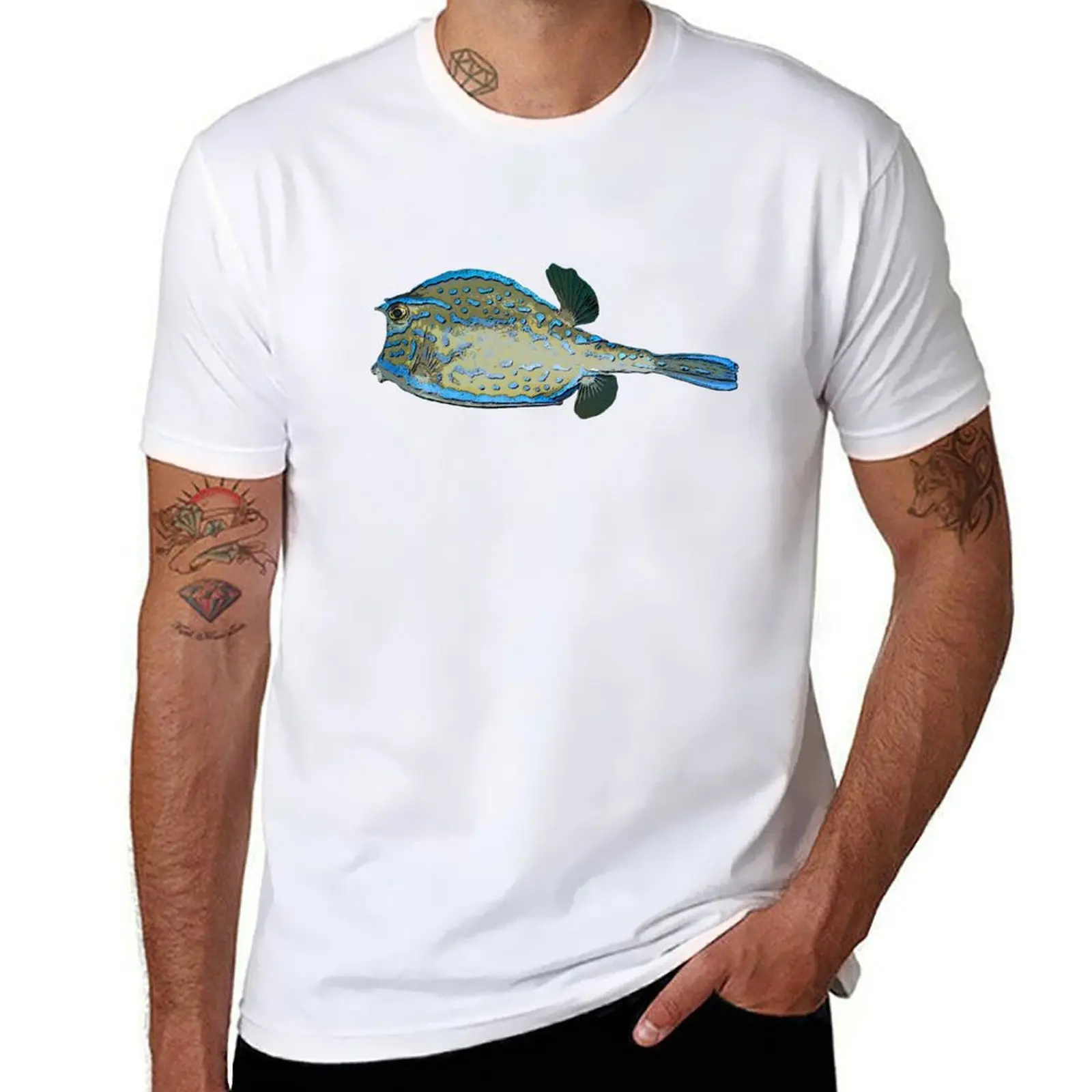 

Color Print of a Scrawled Cowfish T-Shirt t shirts for man slim fit man tshirt T-Shirt