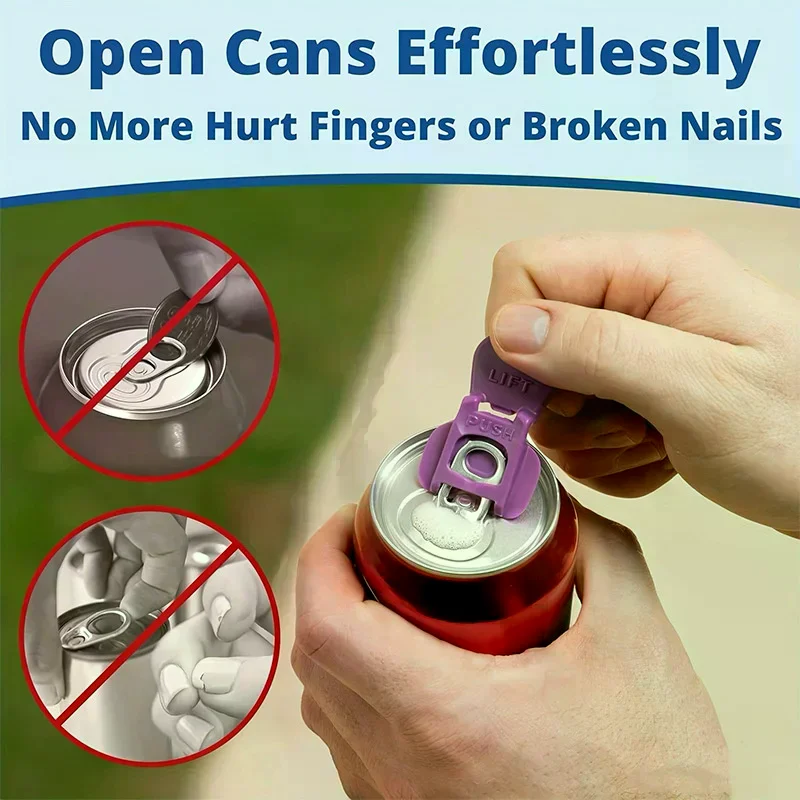 Dustproof Can Opener Easy-Open Lid Plastic Simple Mini Soda Beverages No Cut Safe Grip