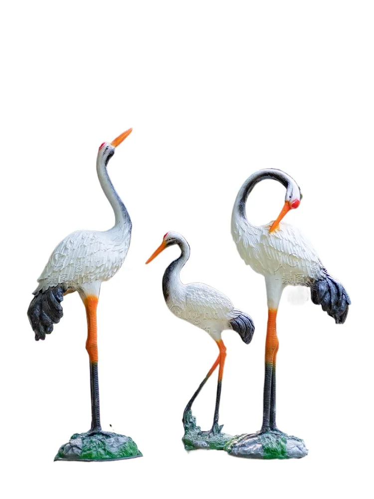 

Outdoor landscape luminous simulation crane lamp solar garden villa lighting waterproof large lawn animal lamp