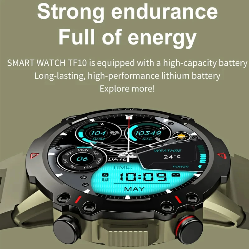 2024 nuovo Smart Watch Bluetooth Call AI Voice Assistant Outdoor Sports Track Tracker Smart Watches da uomo e da donna torcia elettrica