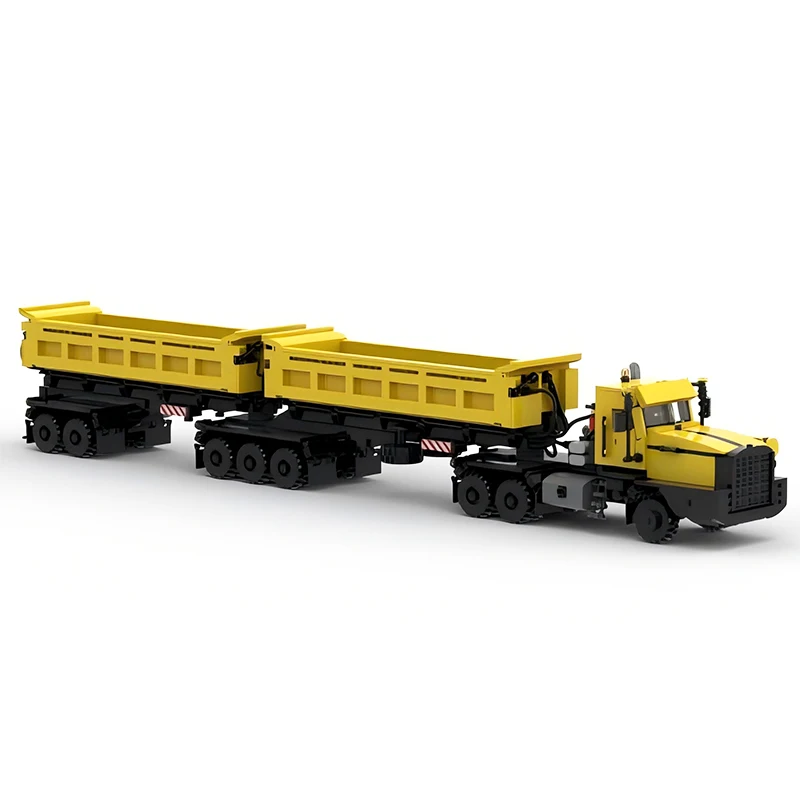 City Railway Engineering Car Tonar-7502 Heavy Duty Road Train Technology Dump Truck MOC Building Blocks Model Kid's Toys Gifts