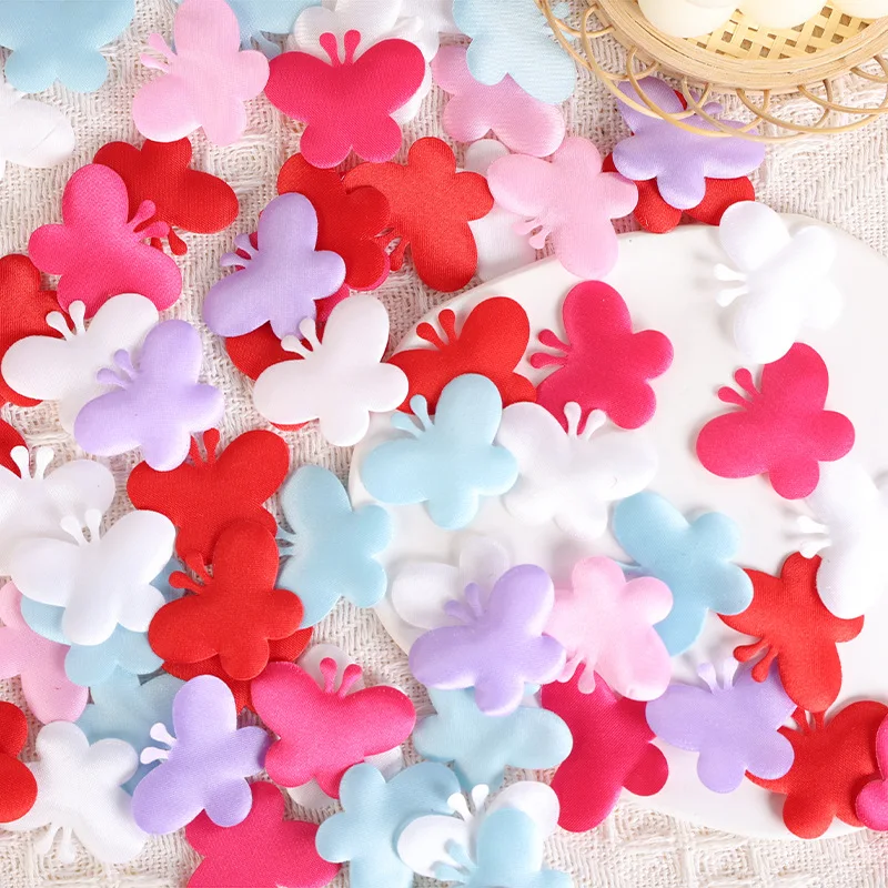 

Silk Cute Butterfly Shaped Sponge Confetti Petals DIY Romantic Heart Cloth Valentine Wedding Decoration Scrapbook Accessories