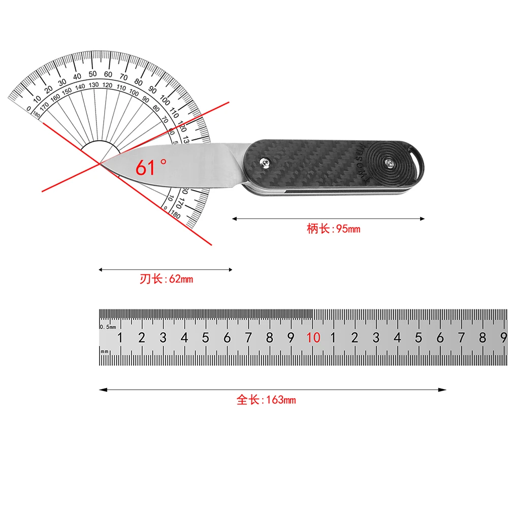 TWO SUN TS362  Folding Knife M390 Blade kitchen CF Titanium alloy Handle Camping Outdoor Survival EDC Tools