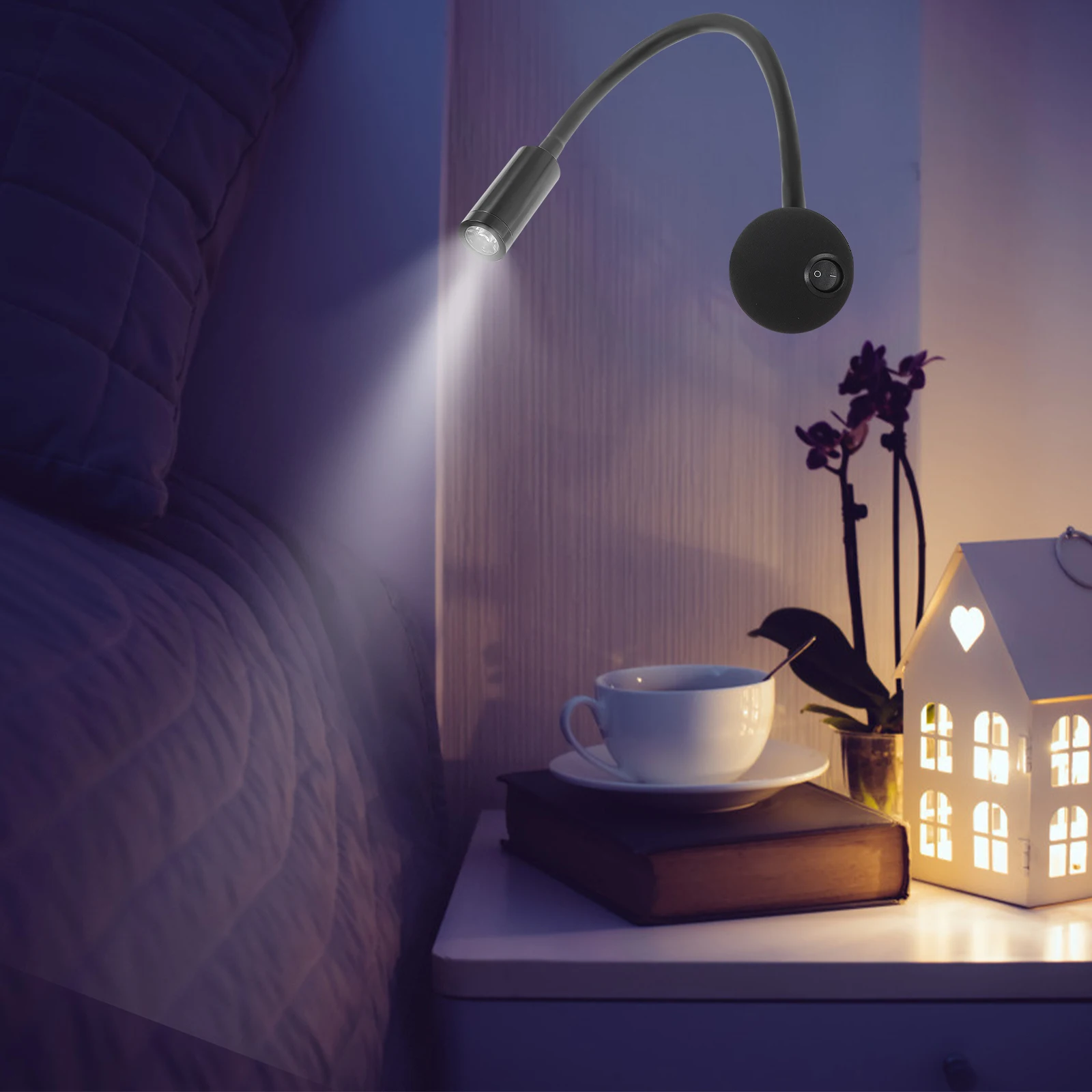 

LED Bedside Warm Tone Wall Lamp Flexible Wall Lamp for Bedroom Living Room Hemp Rope Light Decor DesignVintage Style