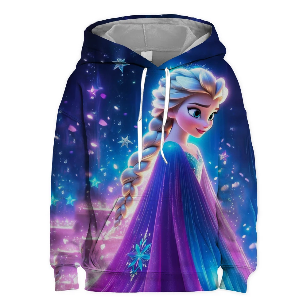 Ropa de bebé de Disney, Sudadera con capucha de princesa sirena Ariel, Tops de cumpleaños para niñas hermosas, sudadera de manga larga de otoño para niños