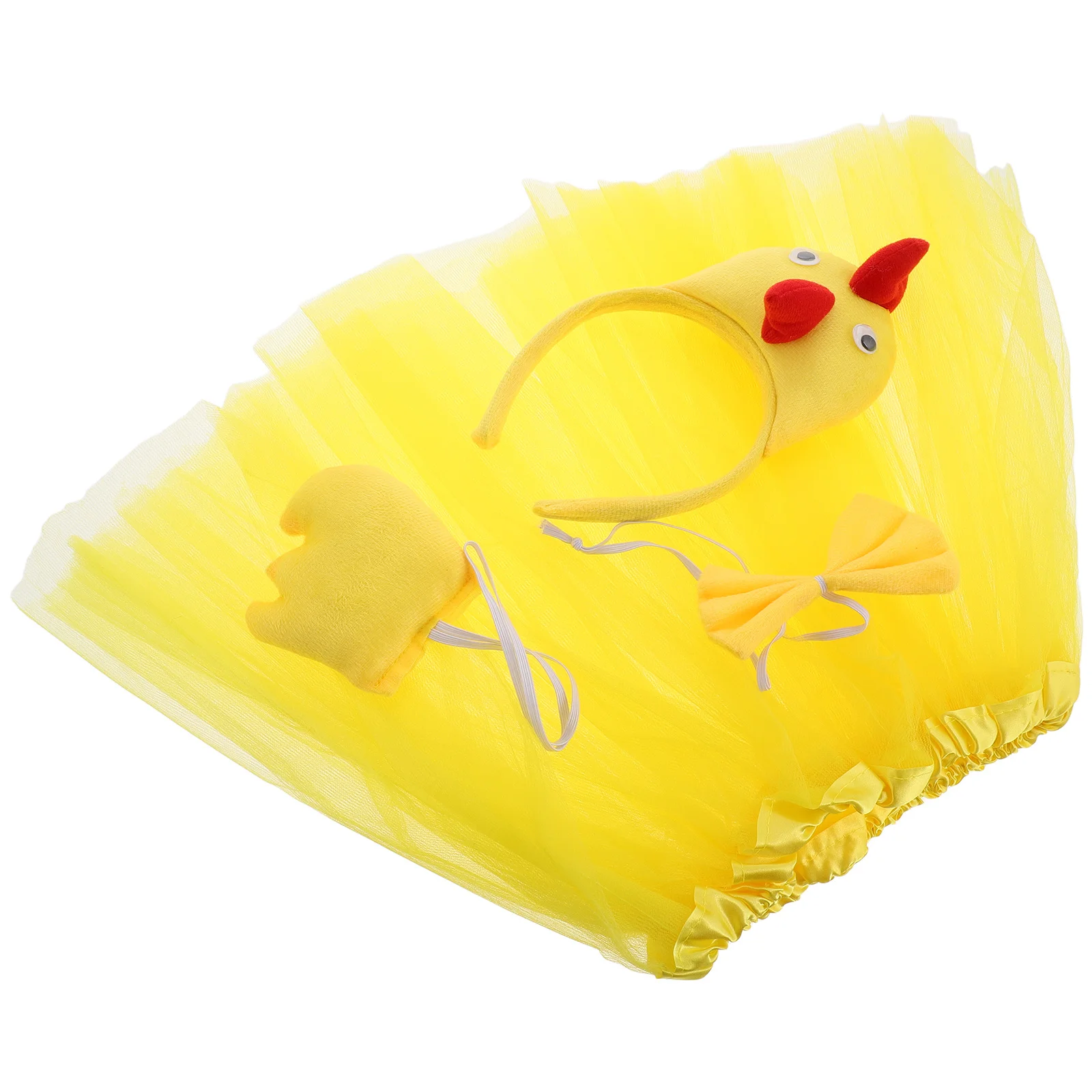 1세트 수탉 코스프레 의상 어린이 닭 의상 머리띠 나비넥타이 꼬리 튜튜 스커트 생일 파티 할로윈 드레스