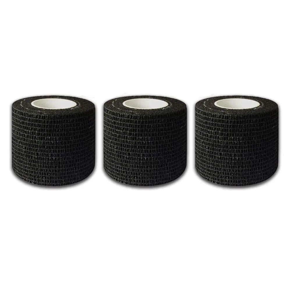 48/24/3PCS Schwarz Tattoo Grip Cover Wraps Selbstklebende Elastische Bandage Band Atmungsaktive Starke Sport band Athletische Bandage Rollen