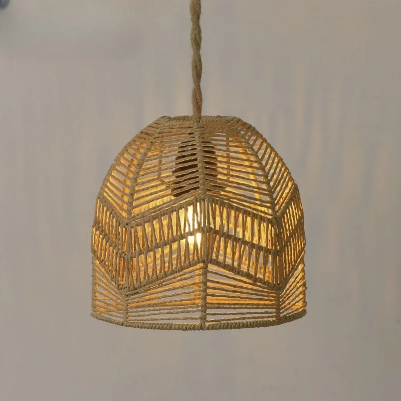 

Bamboo Lantern Pendant Lamp Natural Rattan Wicker Chandeliers Hand-Woven Bamboo Lampshades Lighting Fixtures Hanging Light