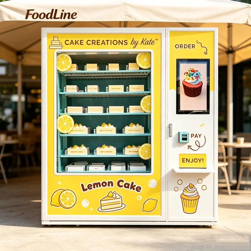 Snack Drink Vending Machine Refrigerated Food Dispenser Remote Monitoring Hotel Airport Customized
