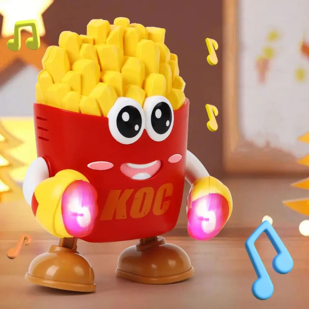 Giocattolo da ballo interattivo per bambini in plastica Simulazione Oscillante Patatine fritte Collezione di giocattoli da ballo elettrici Mobile