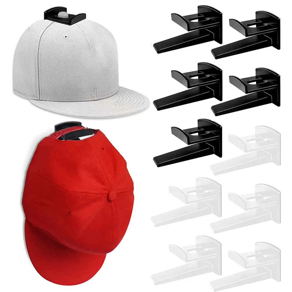 5/8pcs Adhesive Hat Rack Display Hooks for Wall Door Baseball Cap Holder Closet Storage Organizer Strong Cap Hanger