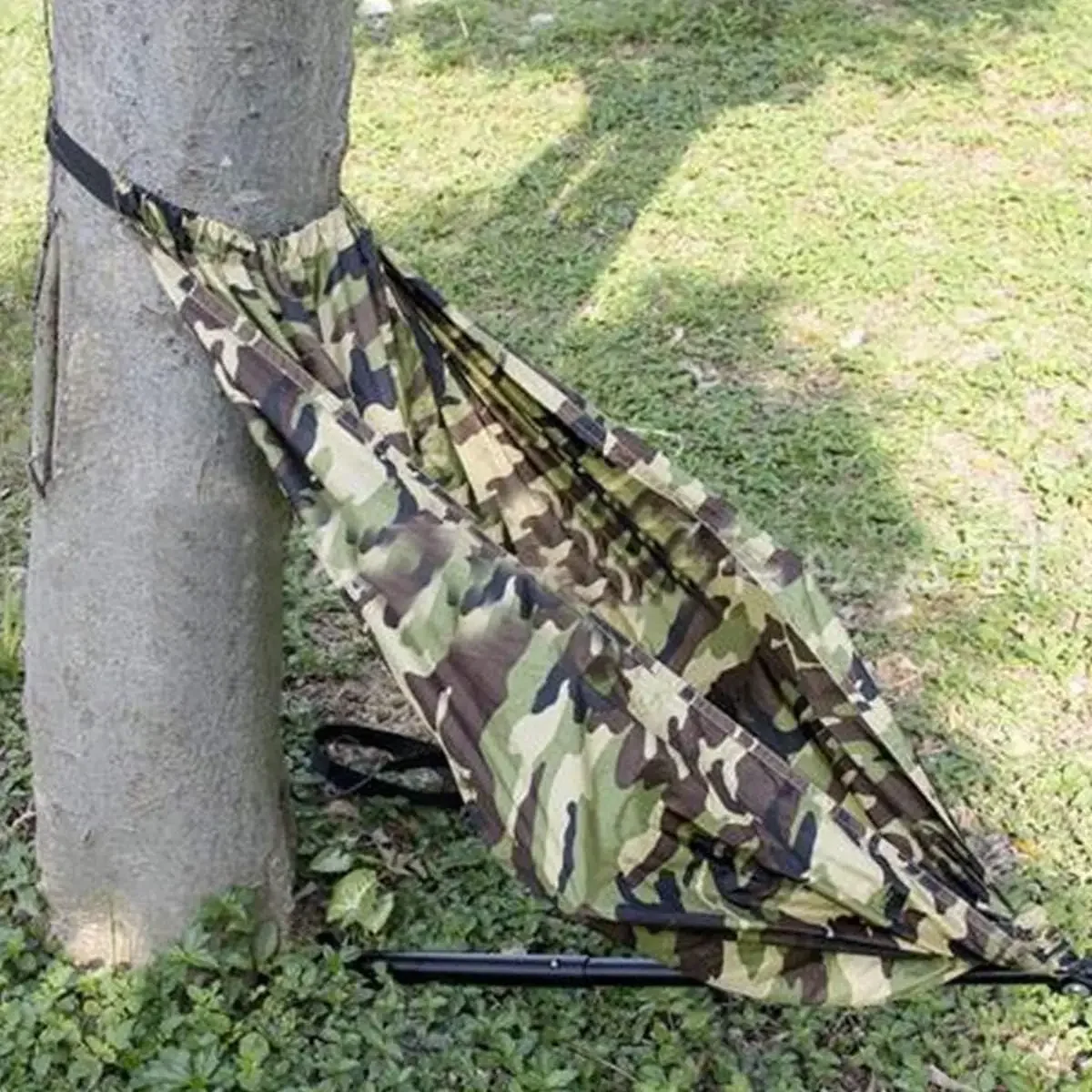 Silla plegable de camuflaje para exteriores, asiento de hamaca para caza, taburete ligero y portátil para acampar, se cuelga en el árbol