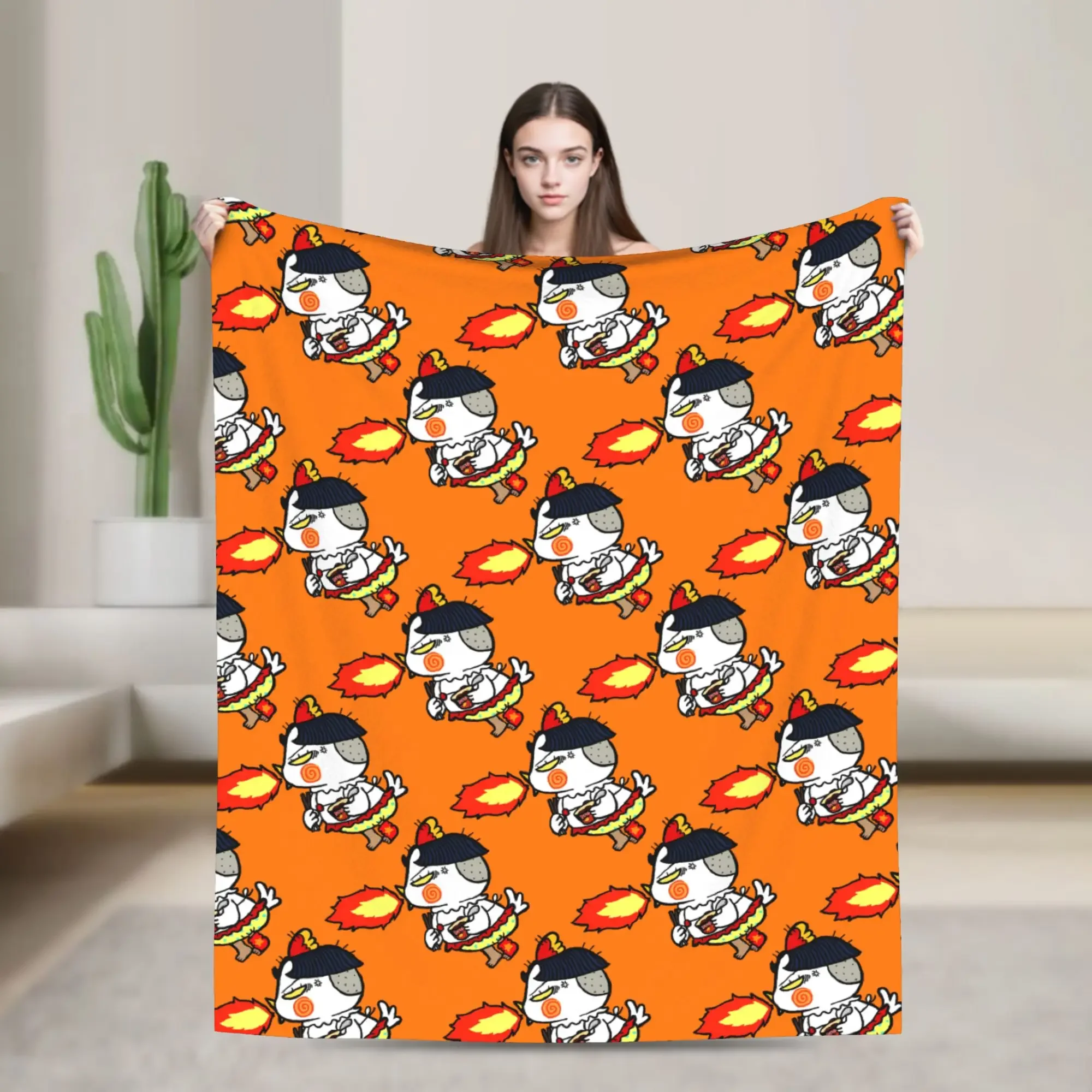 

Spicy Chicken Noodles Hot Blanket Buldak Throw Blanket Home Decor Flannel Bedspread Sofa Bed Cover
