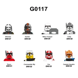 G0117 Building Blocks 8 pz/set Captain Vauqhn Brick Wilco Trooper Figure Wrecker Hunter Cody Thorn Fox mini Assembly Toys