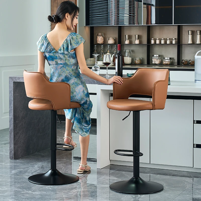 Premium Swivel Bar Chairs White Minimalist Luxury Metal Bar Stool High Quality Cushion Banqueta Alta Para Cozinha Furniture