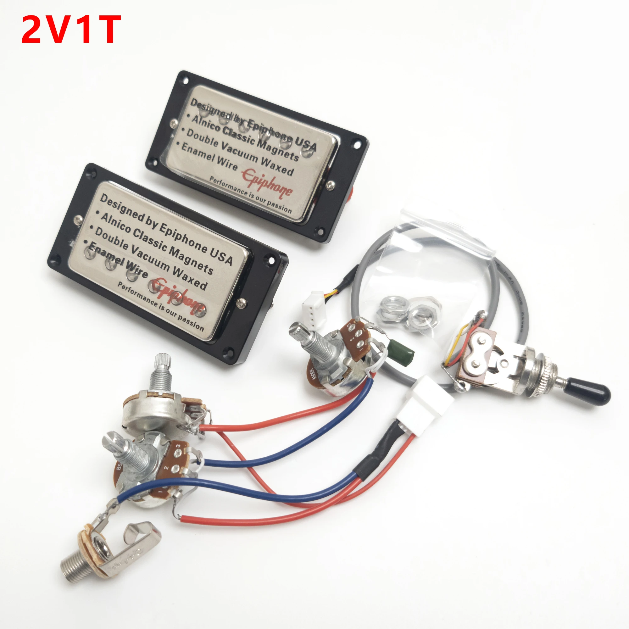 

Electric Guitar Humbucker Pickups for LP SG, Bridge & Neck Set, 4Conductor, 2V1T Wiring Harness Set