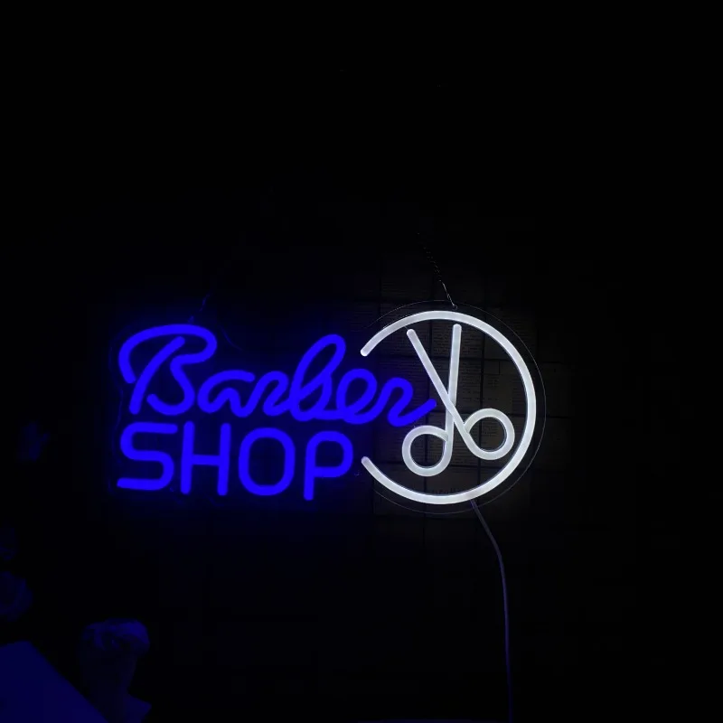 Imagem -05 - Led Neon Barbershop Decoração da Parede Decoração do Salão de Cabelo Light up Shop Signs Presentes de Férias Interior Ccc