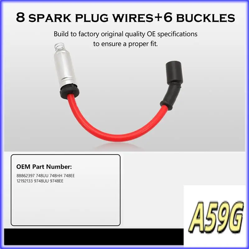 

G9-Spark Plug Wire 88862397 748UU 748HH For GMC Cadillac Hummer Spark Plug Ignition Wire Set