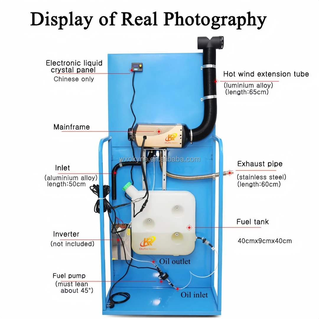 Okyrie High Quality 2kw 5kw 8kw Parking Heater Kits Remote Control Low Noise 12v 24v Dc Universal Diesel Heater New view 4